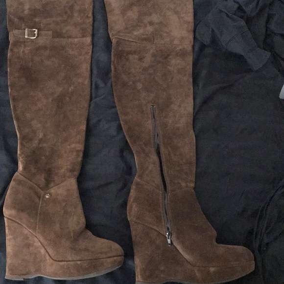 Juicy Couture Thigh High Suede Brown Boots - Picture 1 of 4
